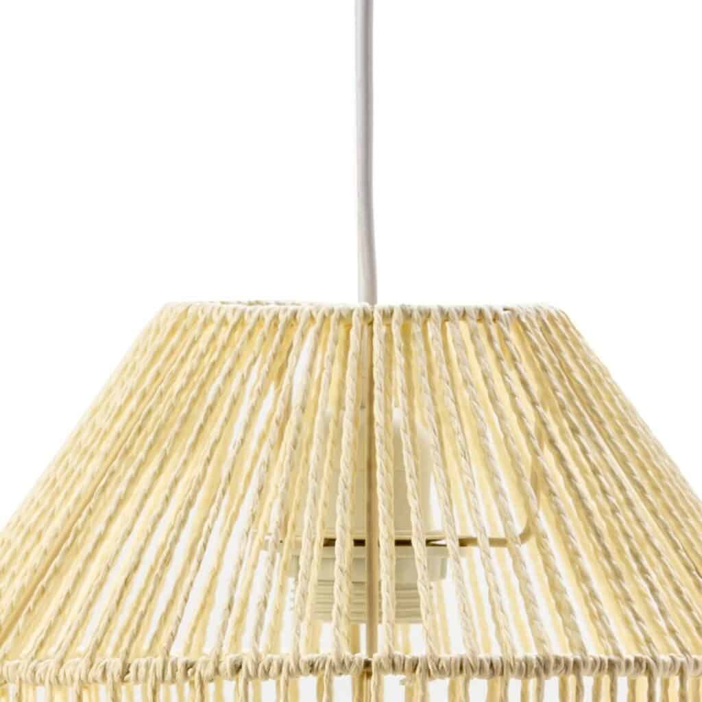 Lámpara colgante de mimbre en estilo rústico para decoración de baños ElsBanys.